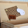 Boîte à trésor indien coffret en bois pour enfant renard garçon ou fille Chat Pristy