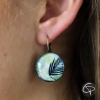 Boucles d'oreilles tropicale dessin feuilles de palmier aquarelle