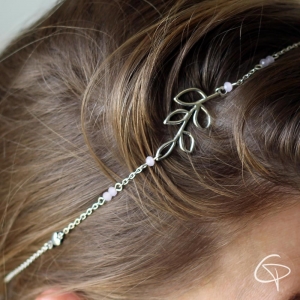 Bijou de tête mariage feuille