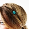 Headband vintage cabochon bleu