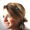 Bijou de tête rétro médaillon bleu