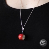 Sautoir argenté pomme rouge bijou femme raffiné