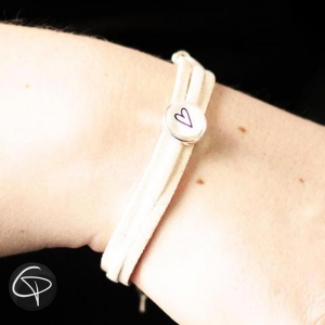 Bracelet BEIGE et BLANC Personnalisable