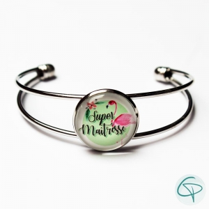 cadeau original maîtresses école bracelet super maîtresse dessin flamant rose