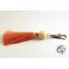  porte-clef pompon en satin rose saumon