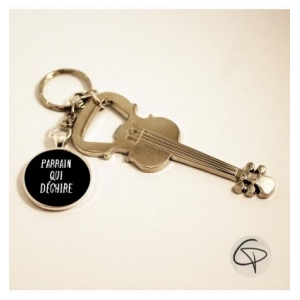 Porte-clé parrain décapsuleur violon