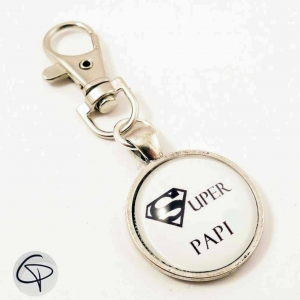 Porte-clé personnalisé super papi cadeau original grand-père