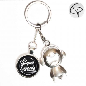 Porte-clé décapsuleur cadeau Noël parrain