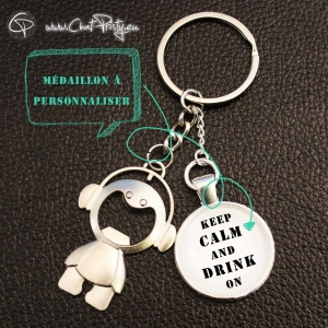 Porte-clé décapsuleur garçon message personnalisable