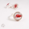 Bague argentée coquelicot dessin fait main