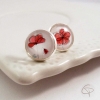 Puces d'oreilles dessin de fleurs de coquelicot