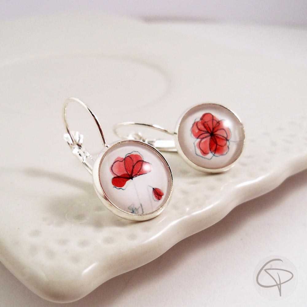 boucles d'oreilles coquelicot