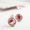 Boucles d'oreilles dormeuses bijou pour femme coquelicot