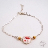 Bracelet femme avec médaillon coquelicot peint à l'aquarelle – Chat Pristy