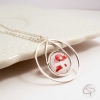 Collier coquelicot bijou floral rouge femme