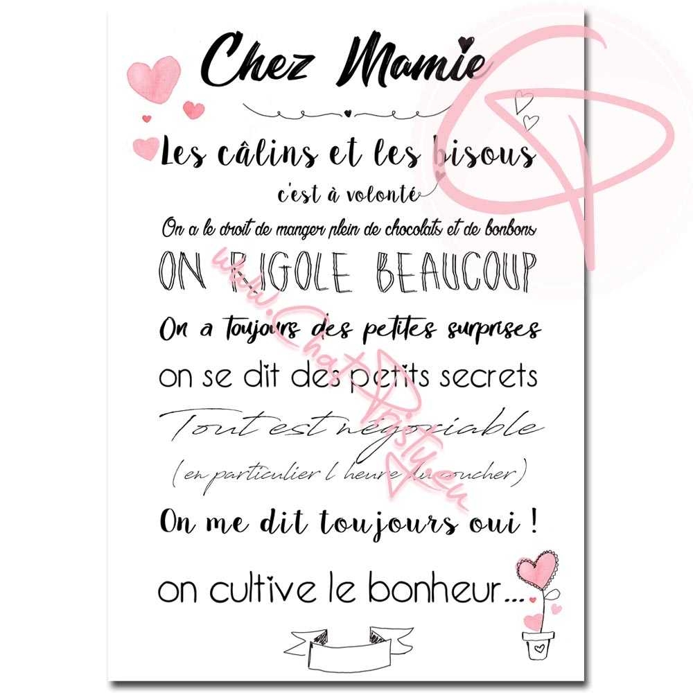 Affiche Chez papi & mamie personnalisable