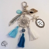 Porte-clef cadeau maîtresse école attrape-rêve cadeau été pompons bleu ciel