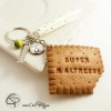 2-Porte-clef biscuit croqué super maîtresse cadeau à personnalisé prénom élève fin année scolaire