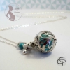 Bola de grossesse boule musicale vert d'eau perle bleu turquoise et tétine bola personnalisé bijou femme enceinte