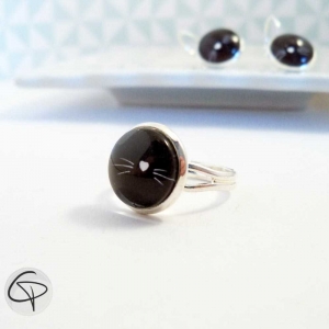 bague femme originale moustaches chat