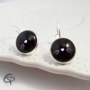 Boucles d'oreilles moustache de chat