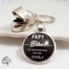 papy biker porte-clef personnalisé médaille message breloque casque moto