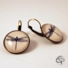 boucles d'oreilles libellule dragonfly dessin sous verre