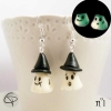 boucles d'oreilles petit fantôme phosphorescent bijou original femme halloween