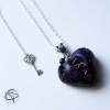 pendentif coeur en sang violet bijou original halloween