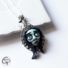 sautoir avec portrait Emily Corpse Bride bijou fait main