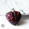 pendentif coeur rouge sang clous bijou original halloween