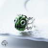 Bague tête de zombie vert bouche cousue