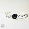bracelet argenté médaillon rond chat noir origami bijou femme