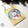 Plaque en bois personnalisable ourson blanc décoration murale cadeau Noël