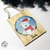 Plaque en bois personnalisable ourson blanc décoration murale cadeau Noël