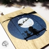 Plaque en bois personnalisable fillette sur balançoire et Père Noël