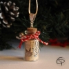 Décoration sapin de Noël fiole en verre clef de sol grelot musical