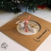 Décoration sapin de Noël fiole en verre clef de sol grelot musical