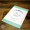 Carte de voeux artisanale illustrée main petite baleine personnalisée anniversaire