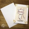 Carte de voeux artisanale illustration chat à lunettes personnalisable