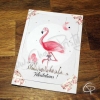 Carte de voeux artisanale illustration flamant rose à personnaliser