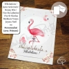 Carte de voeux faite main illustration flamant rose personnalisable