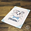 Carte de voeux faite main dessin panda souhait personnalisable