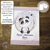 Carte de voeux artisanale illustration panda petite fille message personnalisé