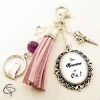 Bijou de sac pompon rose