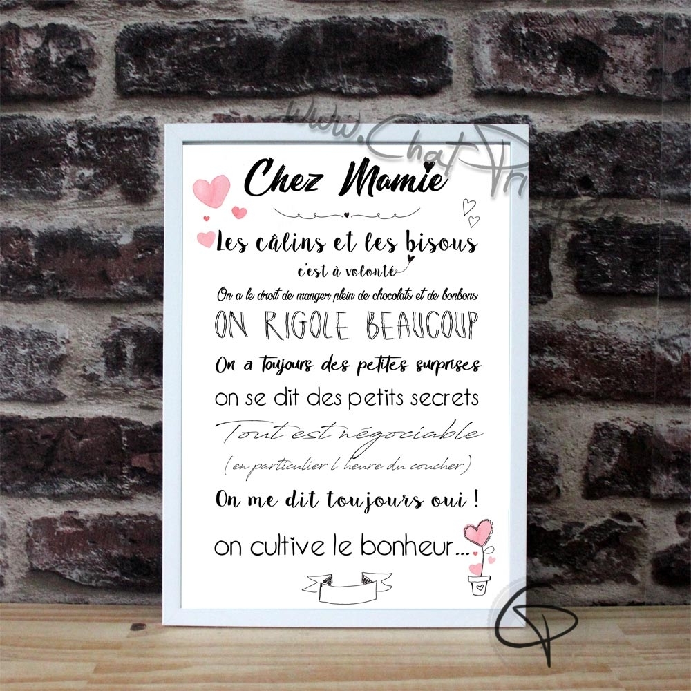 Affiche chez mamie personnalisable