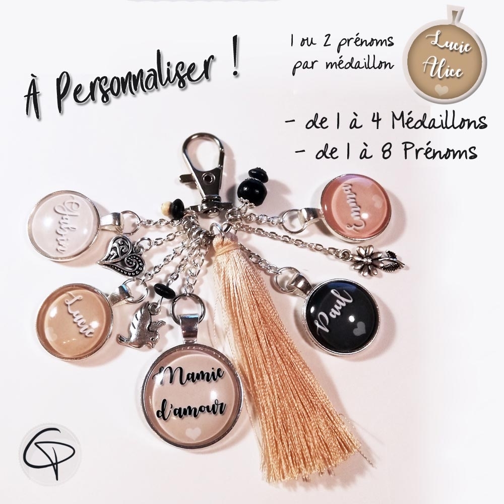 Porte Clés Charms Prénom Alice