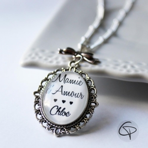 Pendentif Mamie d'amour personnalisé avec prénom