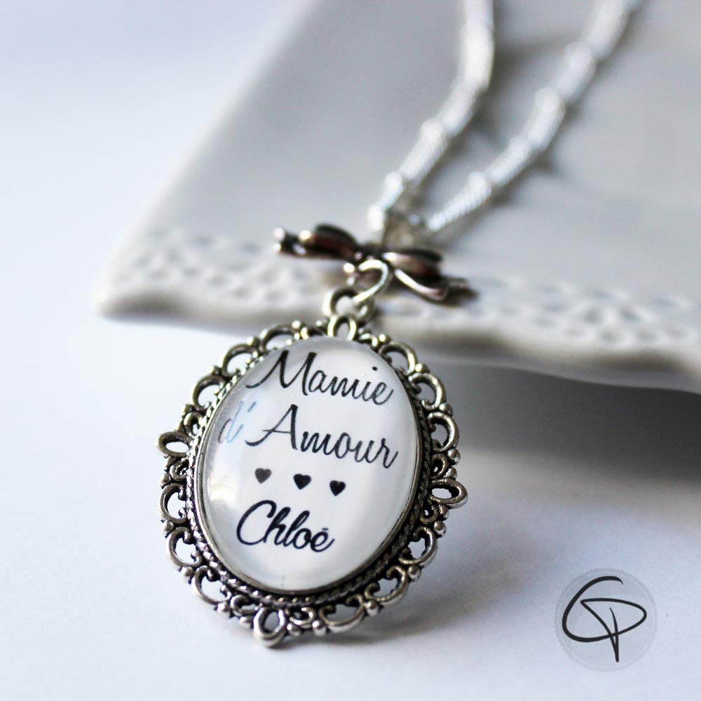 Pendentif mamie d'amour prénom petit-enfant