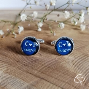 Boutons manchette initiales personnalisables